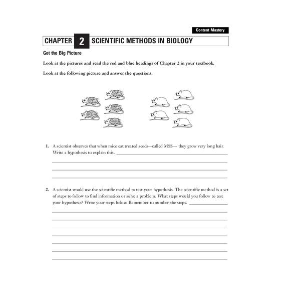 Scientific Methods in Biology Worksheet
