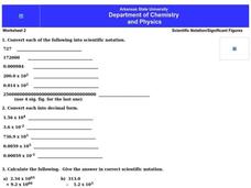 Scientific Notation Worksheet