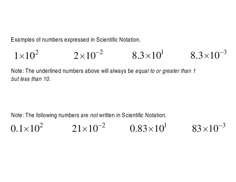 Scientific Notation Organizer