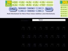 Addition: three digit numbers Worksheet