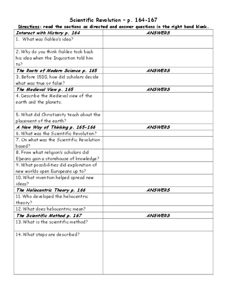 Scientific Revolution Lesson Plan
