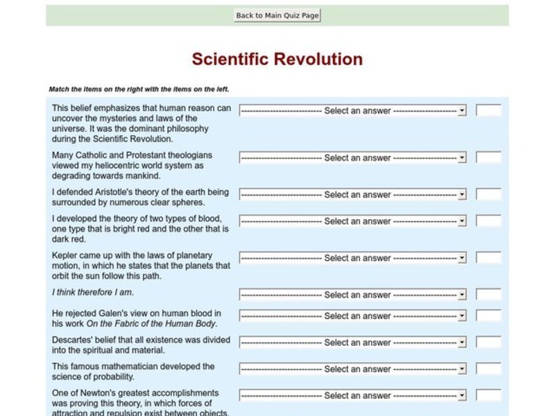 Scientific Revolution Interactive