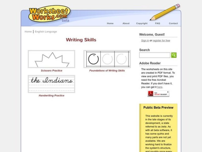 Scissors Practice Worksheet