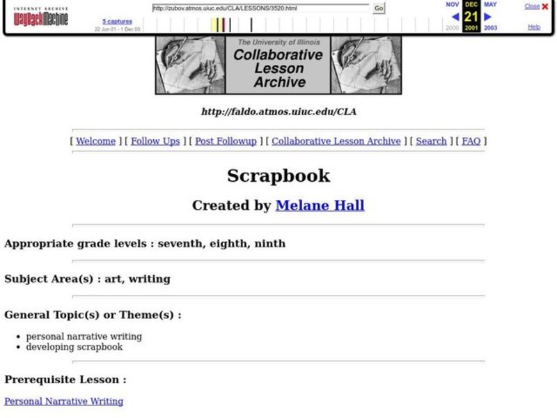 Scrapbook Lesson Plan