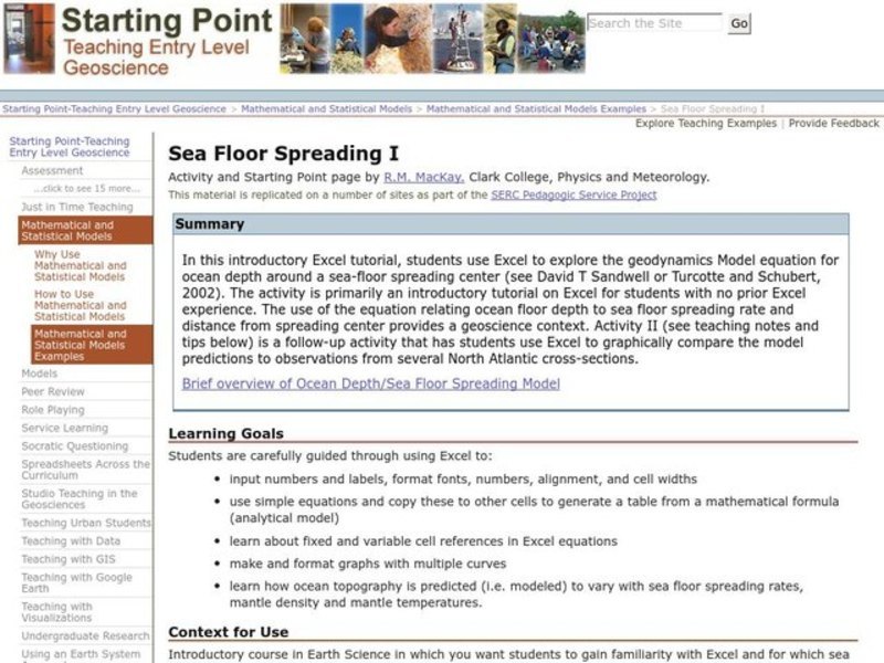 Sea Floor Spreading I Lesson Plan