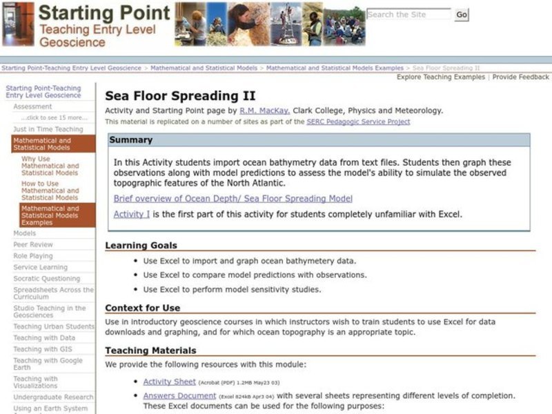 Sea Floor Spreading II Lesson Plan