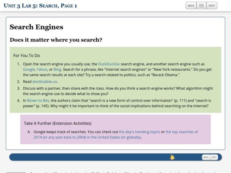 Search Engines Activity