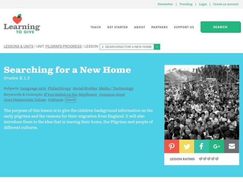 Searching for a New Home Lesson Plan