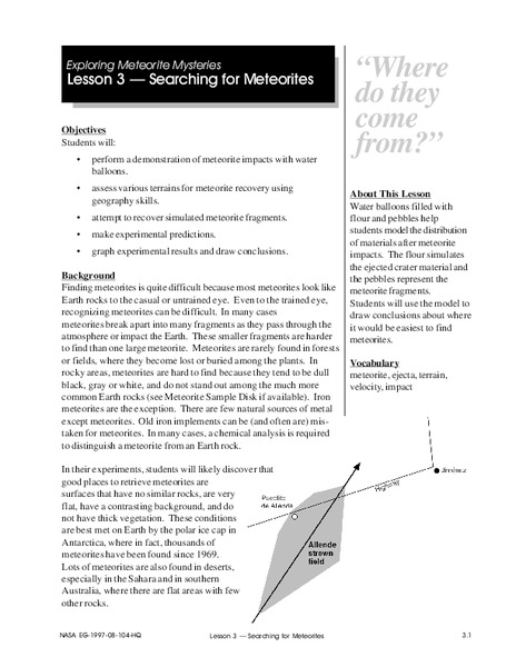 Searching for Meteorites Lesson Plan