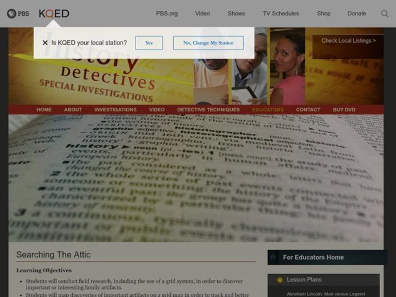 Searching the Attic Lesson Plan