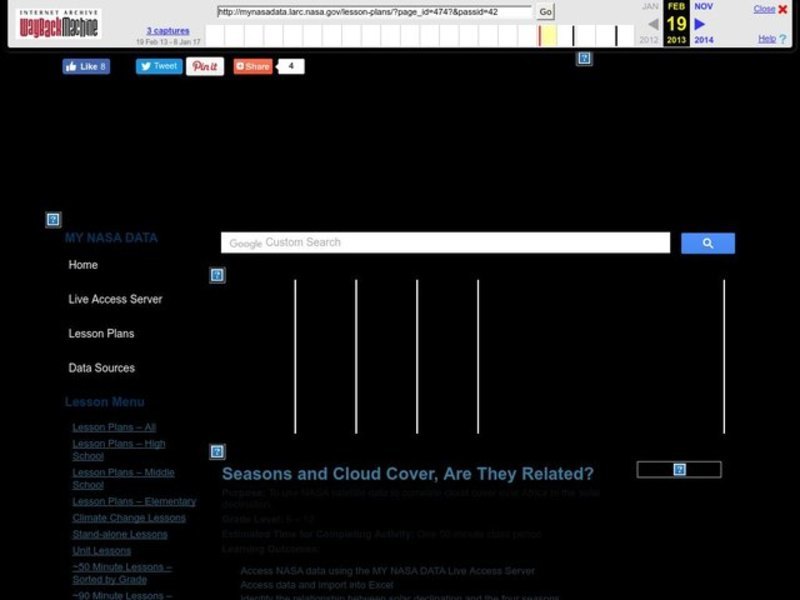 Seasons and Cloud Cover, Are They Related? Lesson Plan