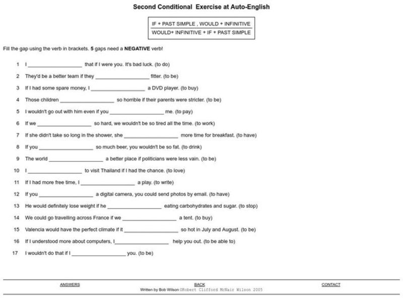 Second Conditional Exercise Interactive