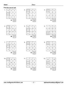 Secret Trail Math Game Worksheet