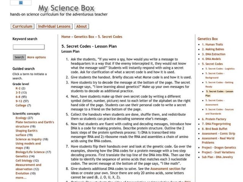 Secret Codes Lesson Plan