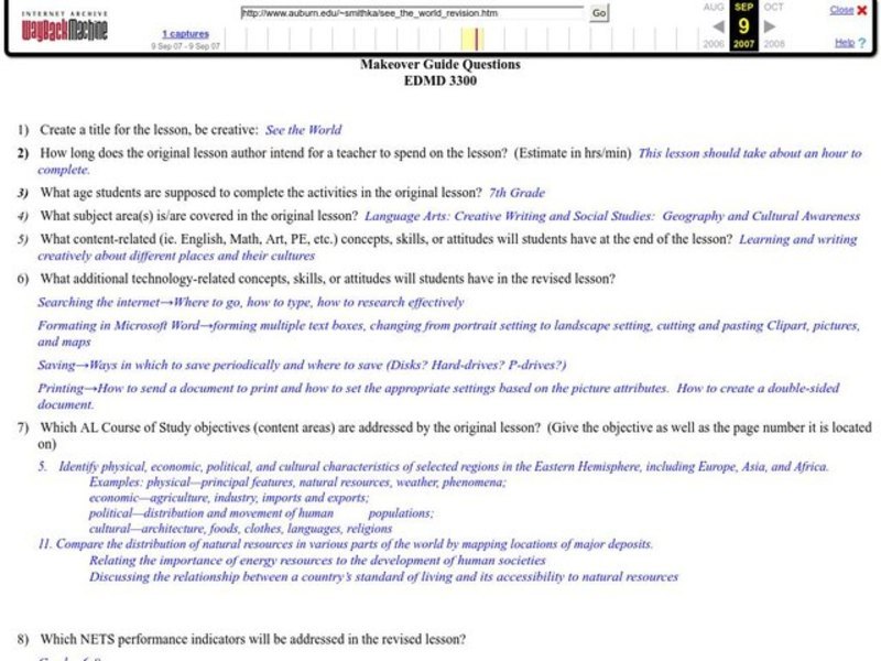 See the World Lesson Plan