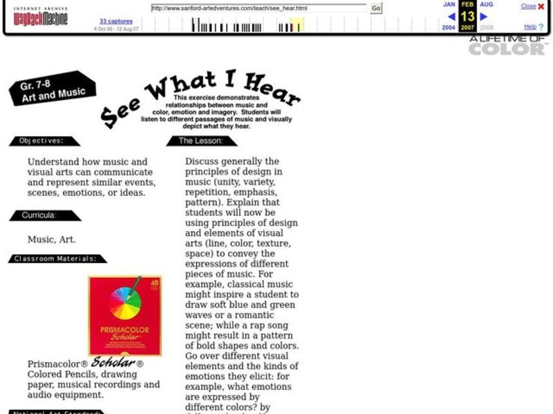 See What I Hear Lesson Plan