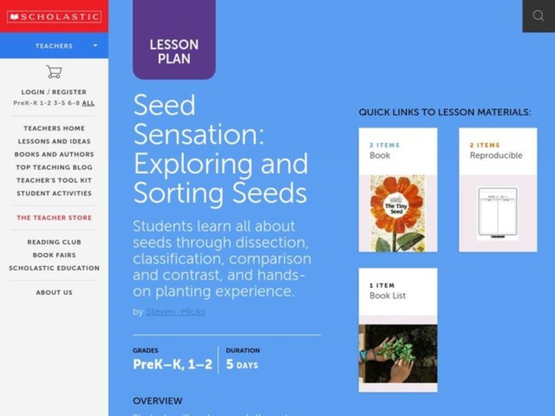 Seed Sensation Lesson Plan
