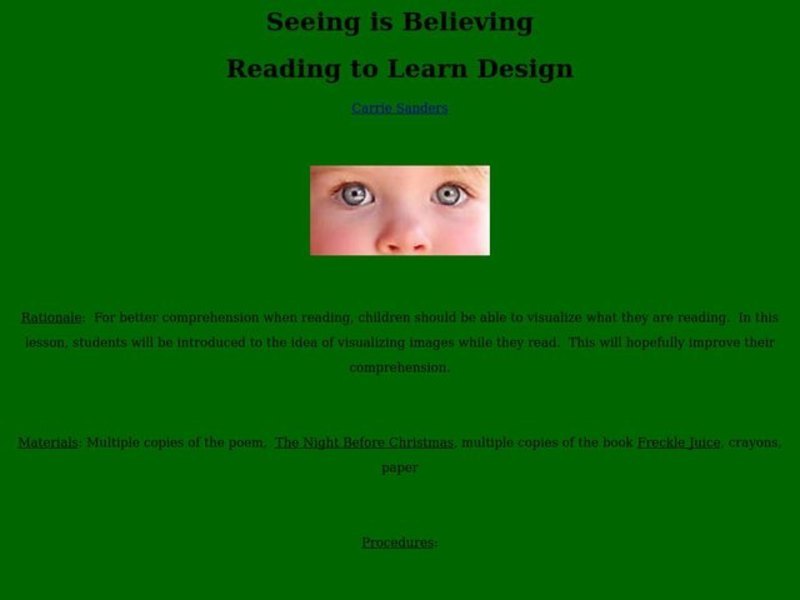 Seeing is Believing Lesson Plan