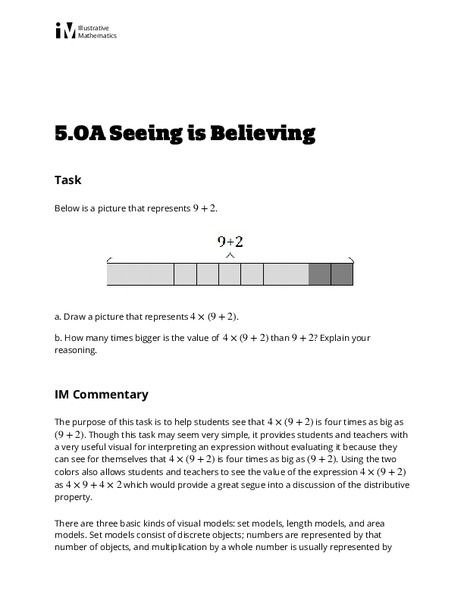 Seeing is Believing Activity