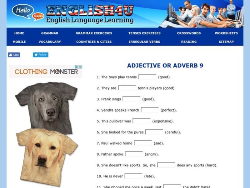 Adjective or Adverb Interactive