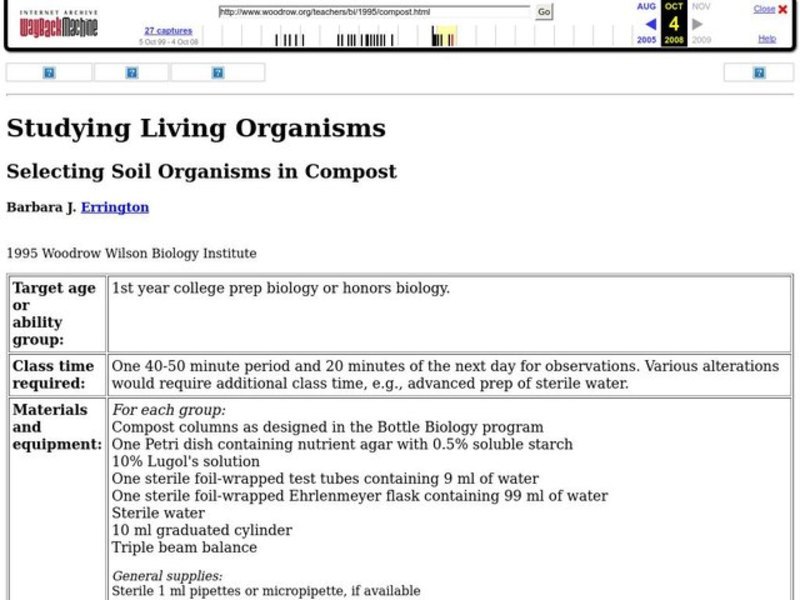 Selecting Soil Organisms in Compost Lesson Plan