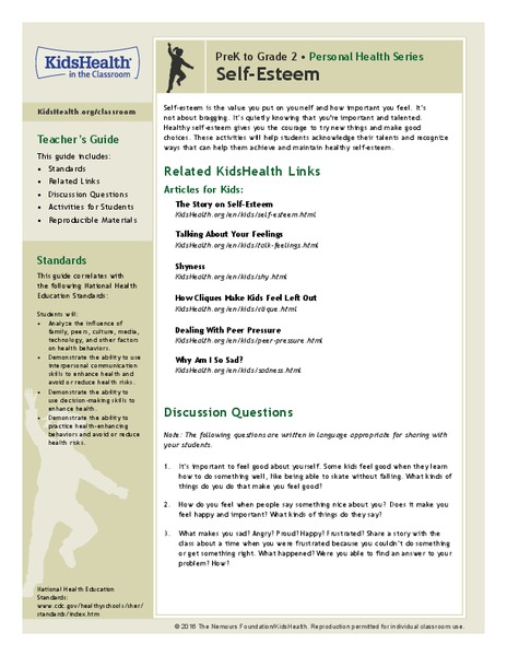 Self-Esteem: Grades K-2 Lesson Plan