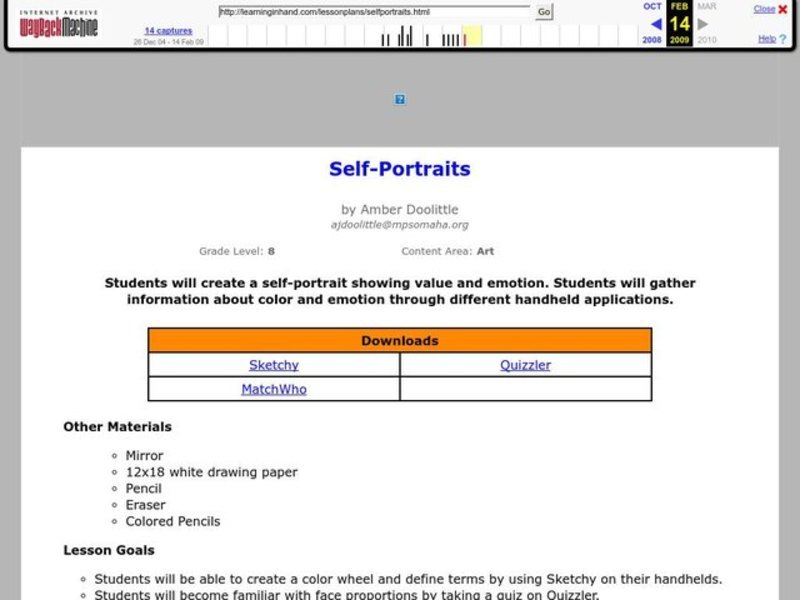 Self-Portraits Lesson Plan