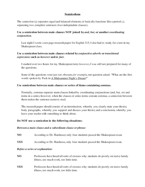 Semicolons Organizer