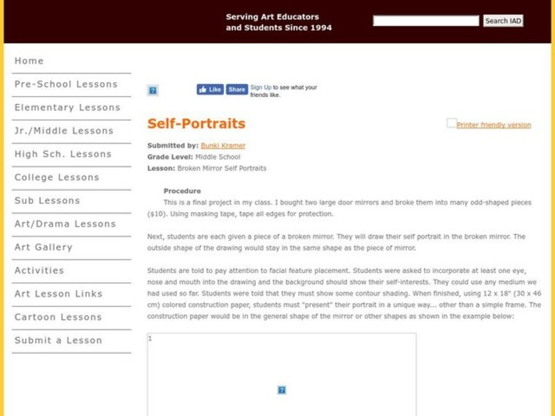Self-Portraits Lesson Plan