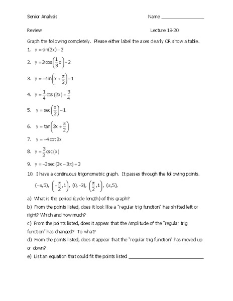 Senior Analysis Worksheet