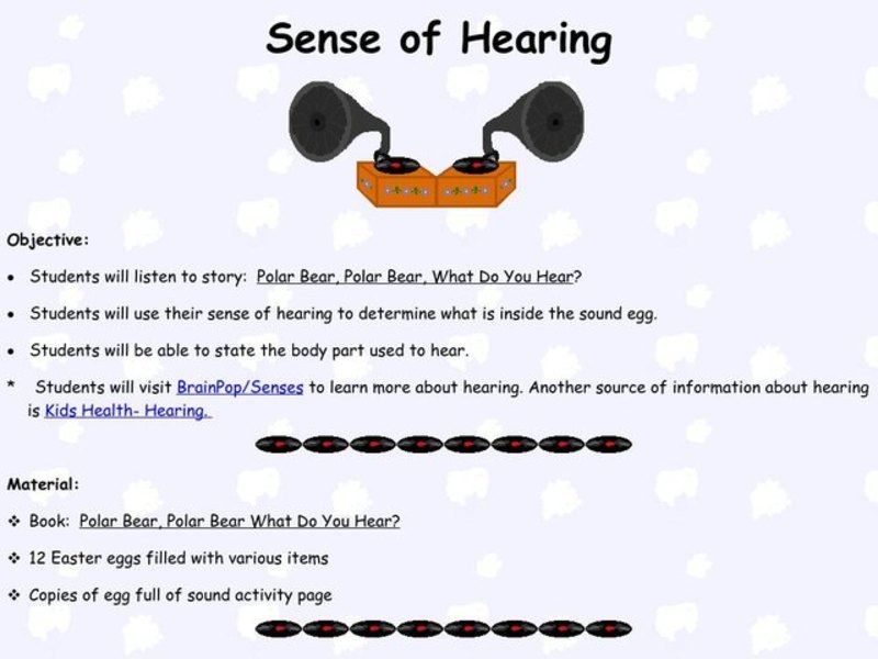 Sense of Hearing Lesson Plan