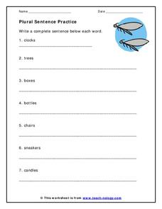 Sentence Building Worksheet