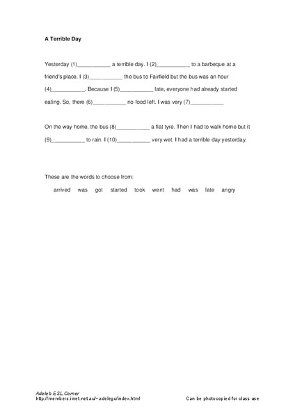 Sentence Completion Lesson Plan