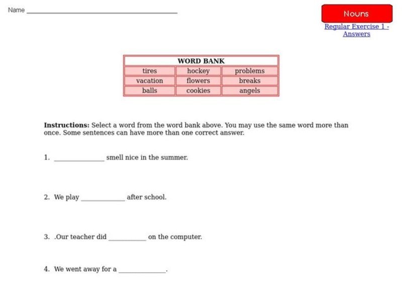 Sentence Completion Worksheet