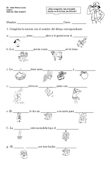 Sentence Completion Worksheet