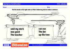 Sentence Construction Worksheet
