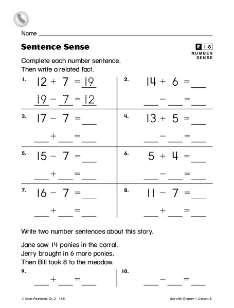 Sentence Sense Worksheet
