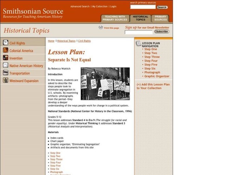 Separate Is Not Equal Lesson Plan