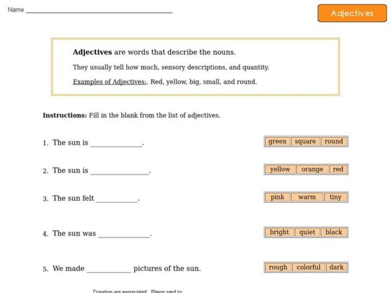 Adjectives 4 Worksheet