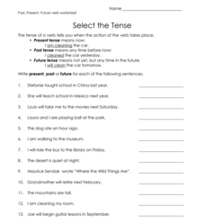 Select the Tense Lesson Plan