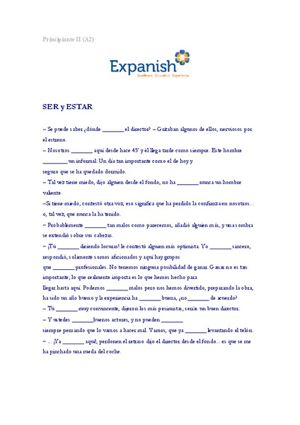 Ser y Estar  Worksheet