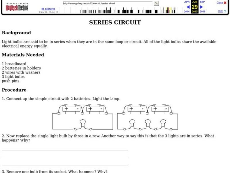 Series Circuit Worksheet