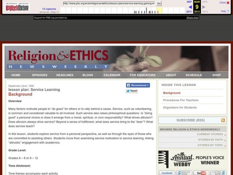 Service Learning Lesson Plan