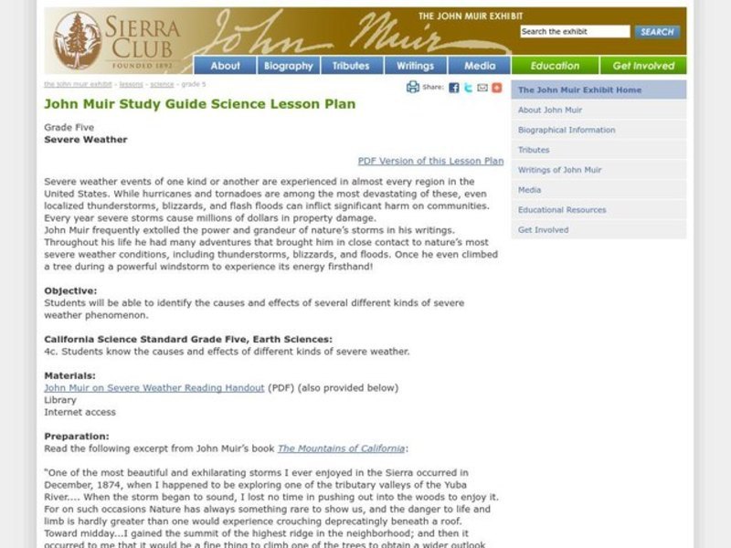 SEVERE WEATHER Lesson Plan