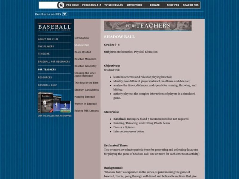 Shadow Ball Lesson Plan