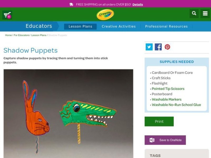 Shadow Puppets Lesson Plan