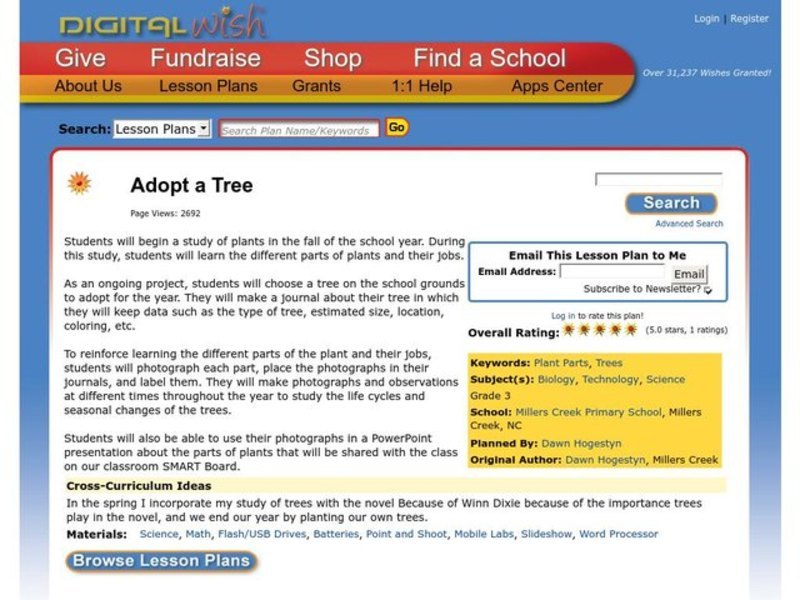 Adopt a Tree Lesson Plan