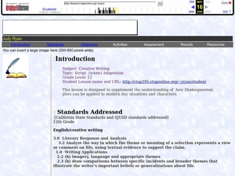 Shakespeare 2000 Lesson Plan