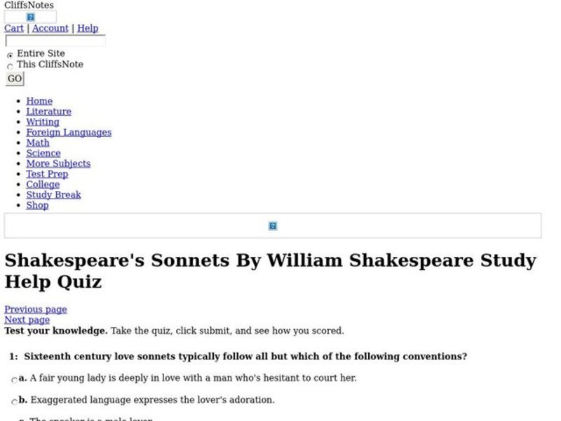 Shakespeare's Sonnets by William Shakespeare Interactive
