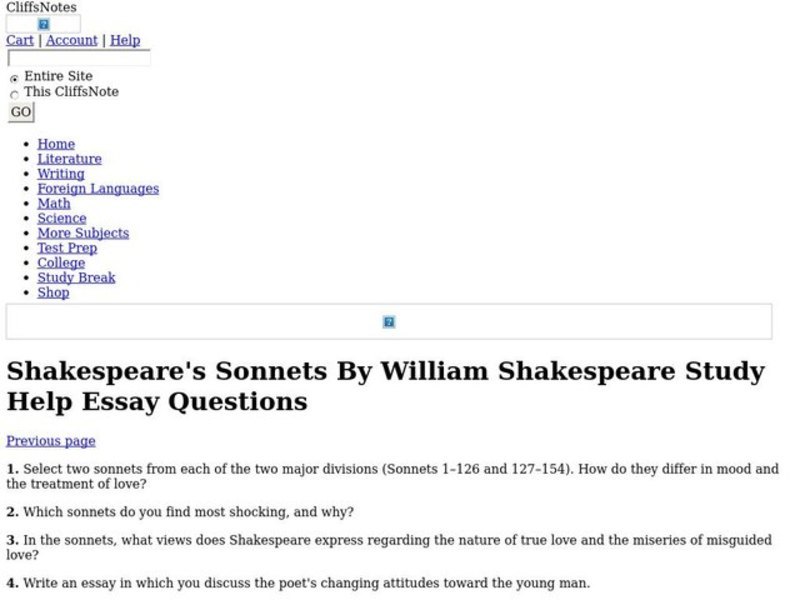 Shakespeare's Sonnets by William Shakespeare Interactive